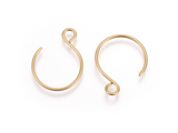 10pcs, 18.5x14mm,  Vacuum Plating 304 Stainless Steel Earring Hooks in Gold