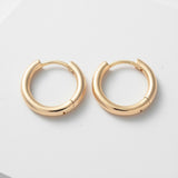2pcs, Real 18K Gold Plated Brass Hoop Earrings, Rack Plating Long-Lasting Plated Earring Findings