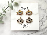 2 pcs, 25x22mm Zinc alloy Evil Eye Pendant in Gold