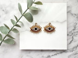 2 pcs, 25x22mm Zinc alloy Evil Eye Pendant in Gold