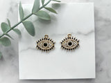 2 pcs, 25x22mm Zinc alloy Evil Eye Pendant in Gold