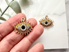 2 pcs, 25x22mm Zinc alloy Evil Eye Pendant in Gold