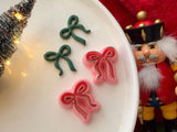 Christmas Bow Polymer Clay Cutter, PLA 3D Printed, Festive Earring Charm Maker