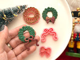 Christmas Wreath Polymer Clay Cutter, PLA 3D Printed Earring Mold (Multiple Sizes)
