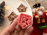 Christmas Gingerbread House Clay Cutter, Polymer Clay Earring Maker (Multiple Sizes)