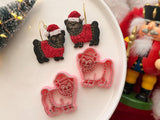 Christmas Pug Dog Clay Cutter Set, PLA Polymer Clay Earring Findings (1 Pair)