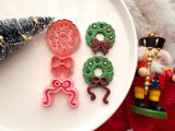 Christmas Wreath Polymer Clay Cutter, PLA 3D Printed Earring Mold (Multiple Sizes)