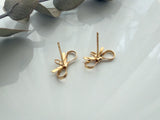 1 pair (2pcs) , Brass Micro Pave Clear Cubic Zirconia Stud Earring Findings, w/ 925 Sterling Silver Pin, Butterfly, Real 14K Gold Plated
