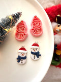 Christmas Snowman Polymer Clay Cutter, PLA 3D Printed Earring Charm Maker