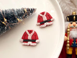 3D Printed PLA Santa Suit Clay Cutter, Christmas Polymer Clay Earring Charm Maker