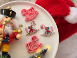 Christmas Rocking Horse Clay Cutters, PLA Polymer Clay, Cookie & Fondant (1 Pair)