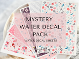 5 pcs Mystery Clay Water Decal Pack - Filled with mixed patterns of Decal transfer sheets