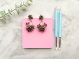 10x10cm, Non-Stick Work Mat for Polymer Clay Flower & Petal Making in Pink