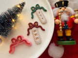 Christmas Polymer Clay Cutter, Ho Ho Ho & Joy Imprint (PLA)