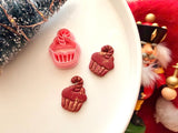 Christmas Cupcake with Candy Cane Clay Cutter, PLA Polymer Clay Tool (Multiple Sizes)