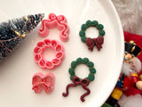 Christmas Wreath Polymer Clay Cutter, PLA 3D Printed Earring Mold (Multiple Sizes)