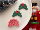 Holly Polymer Clay Cutter, Christmas Earring & Charm Maker (PLA)