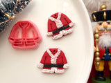 3D Printed PLA Santa Suit Clay Cutter, Christmas Polymer Clay Earring Charm Maker