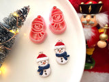 Christmas Snowman Polymer Clay Cutter, PLA 3D Printed Earring Charm Maker