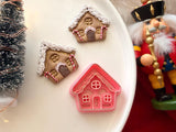 Christmas Gingerbread House Clay Cutter, Polymer Clay Earring Maker (Multiple Sizes)