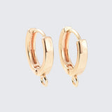 2pcs, Brass Earring Findings, Cadmium Free & Nickel Free, Lead Free, Real 18K Gold Plated