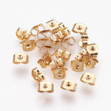 24K Gold Plated Stainless Steel Earring Backs, Friction Ear Nuts for Studs