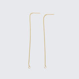 1 pair (2pcs), 304 Stainless Steel Stud Earring Findings, Ear Thread, Gold Color
