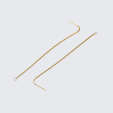 1 pair (2pcs), 304 Stainless Steel Stud Earring Findings, Ear Thread, Gold Color