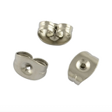 4pcs (2pairs), Tarnish Resistant 304 Stainless Steel Stud Earring Findings with Earnuts in Stainless Steel Color