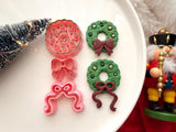 Christmas Wreath Polymer Clay Cutter, PLA 3D Printed Earring Mold (Multiple Sizes)