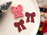 Christmas Bow Polymer Clay Cutter, PLA 3D Printed, Festive Earring Charm Maker