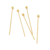 10 pcs , 25mm|30mm, 304 Stainless Steel Ball Head Pins, Real 18K Gold Plated