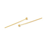 10 pcs , 25mm|30mm, 304 Stainless Steel Ball Head Pins, Real 18K Gold Plated