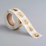 1 roll (500pcs/roll), 25mm, Thank You Round Stickers Labels in Christmas Prints
