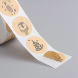 1 roll (500pcs/roll), 25mm, Thank You Round Stickers Labels in Christmas Prints