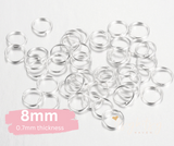 8mm Jump Rings, Open Jump Rings , Iron, Silver Colour