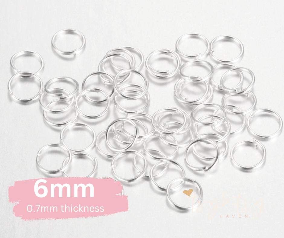 6mm Jump Rings, Open Jump Rings , Iron, Silver Colour
