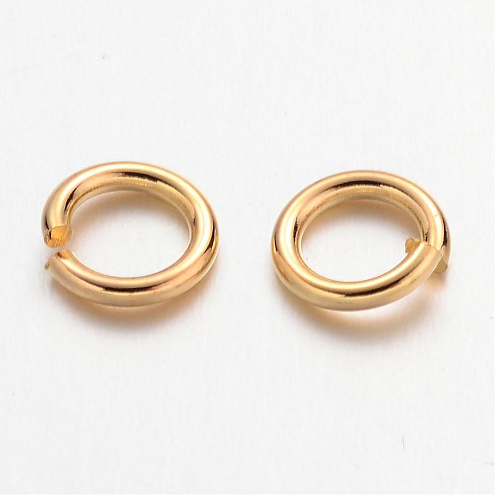 100 pcs, 6mm, Jump Rings, Close but Unsoldered, Brass, Gold Colour