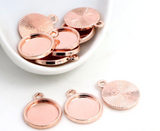 5pcs, 12mm Inner Setting,  High Quality Iron Material Pendant Cabochon I - choose your colour