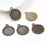 5pcs, 12mm Inner Setting,  High Quality Iron Material Pendant Cabochon II - choose your colour