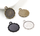 5pcs, 12mm Inner Setting,  High Quality Iron Material Pendant Cabochon II - choose your colour