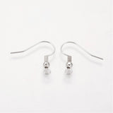 50pcs (25pairs) , 19mm, NICKEL FREE Brass Earring Hooks / Ear Wire in platinum