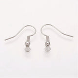 50pcs (25pairs) , 19mm, Brass Earring Hooks / Ear Wire in platinum