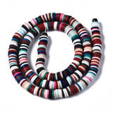 1 Strand, 4mm, Heishi Beads, Environmental Handmade Polymer Clay Beads, Disc/Flat Round  in Mixed shades