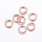 10pcs, 4.5mmx0.7mm, 304 Stainless Steel Open Jump Rings in Rose Gold