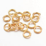 100 pcs, 6mm, Jump Rings, Close but Unsoldered, Brass, Gold Colour