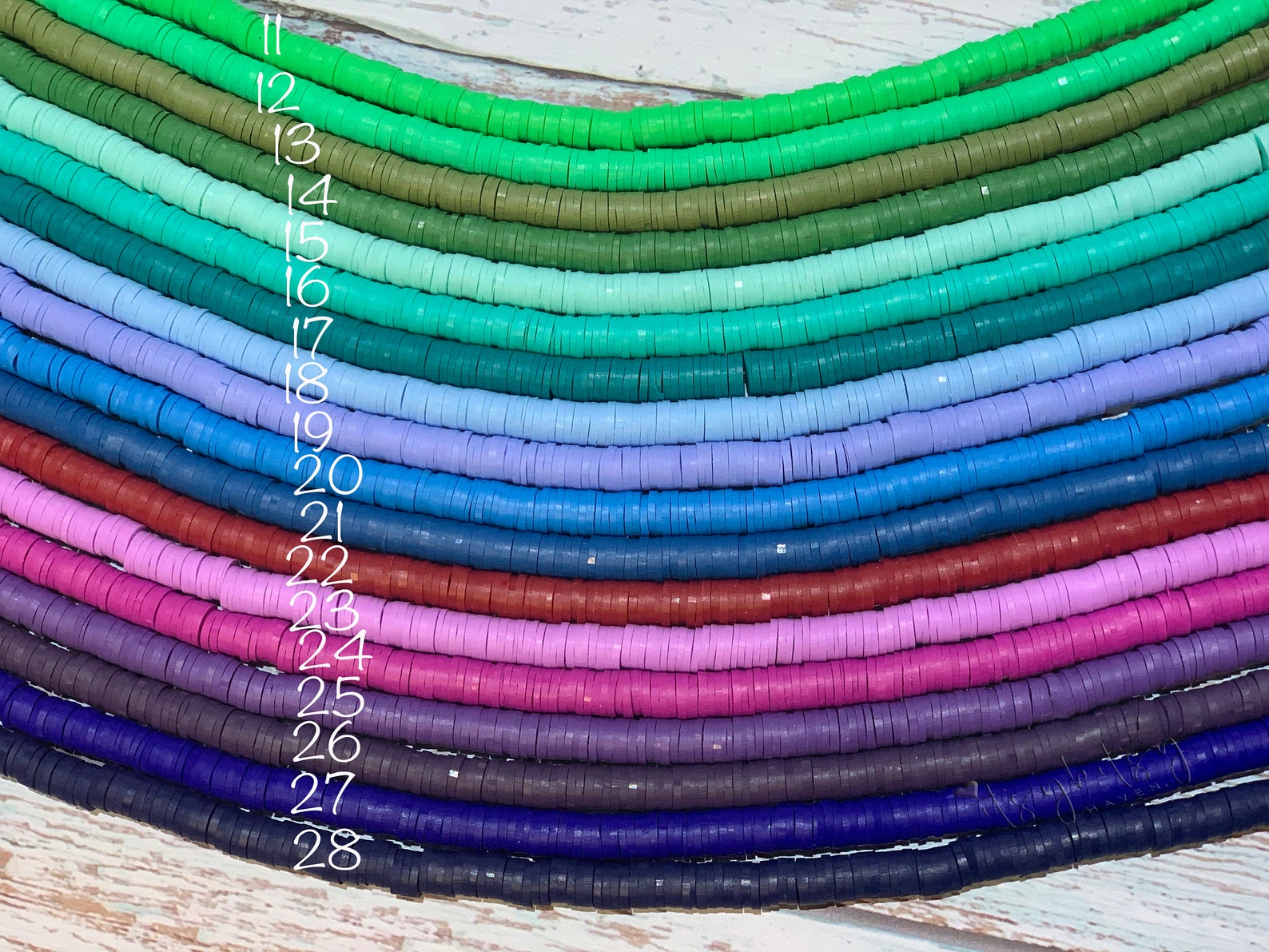 6MM Purple/yellow Coloured Polymer Clay Beads Flat Round Disc