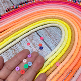 1 Strand, 6mm, Heishi Beads, Environmental Handmade Polymer Clay Beads, Disc/Flat Round