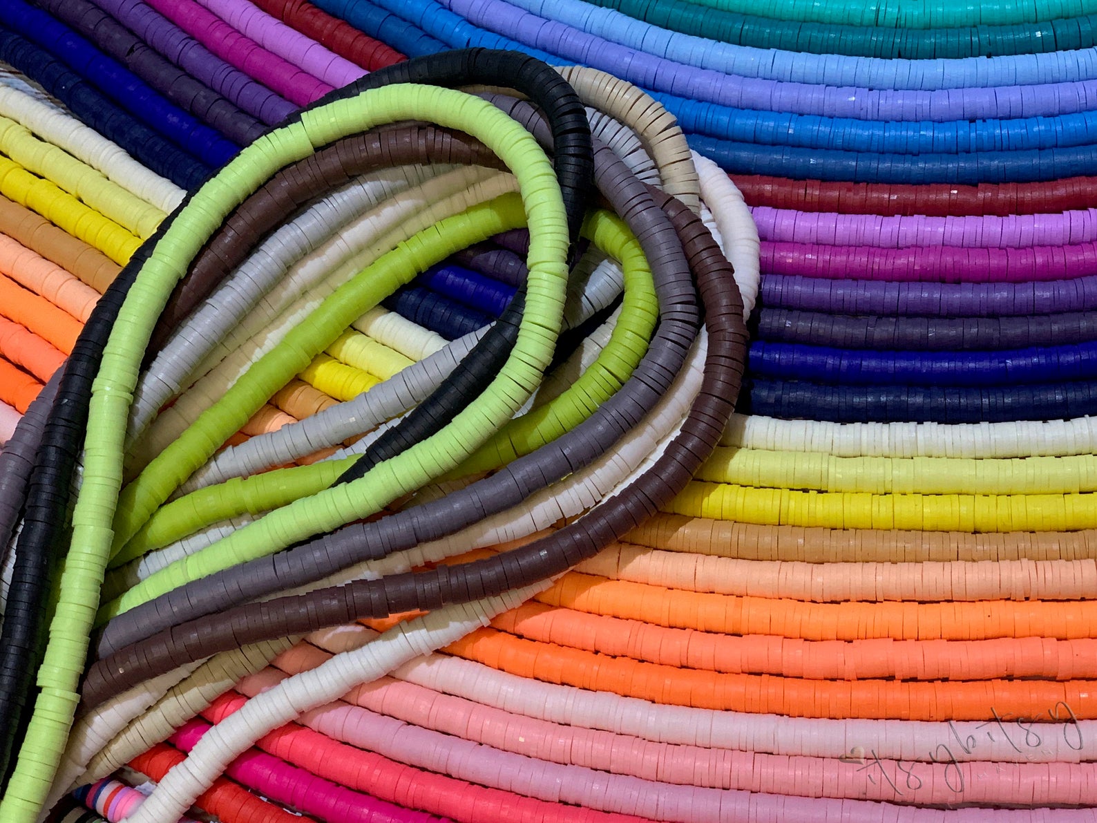 1 Strand, 6mm, Heishi Beads, Environmental Handmade Polymer Clay Beads –  ItsyBitsyHaven