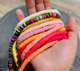 1 Strand, 8mm, Heishi Beads, Environmental Handmade Polymer Clay Beads, Disc/Flat Round